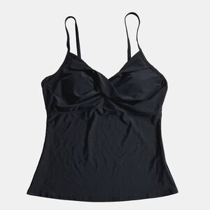 Sporti Tankini Swimsuit Top Women 40 D DD‎ Cup XL Underwire V Neck Twist Front